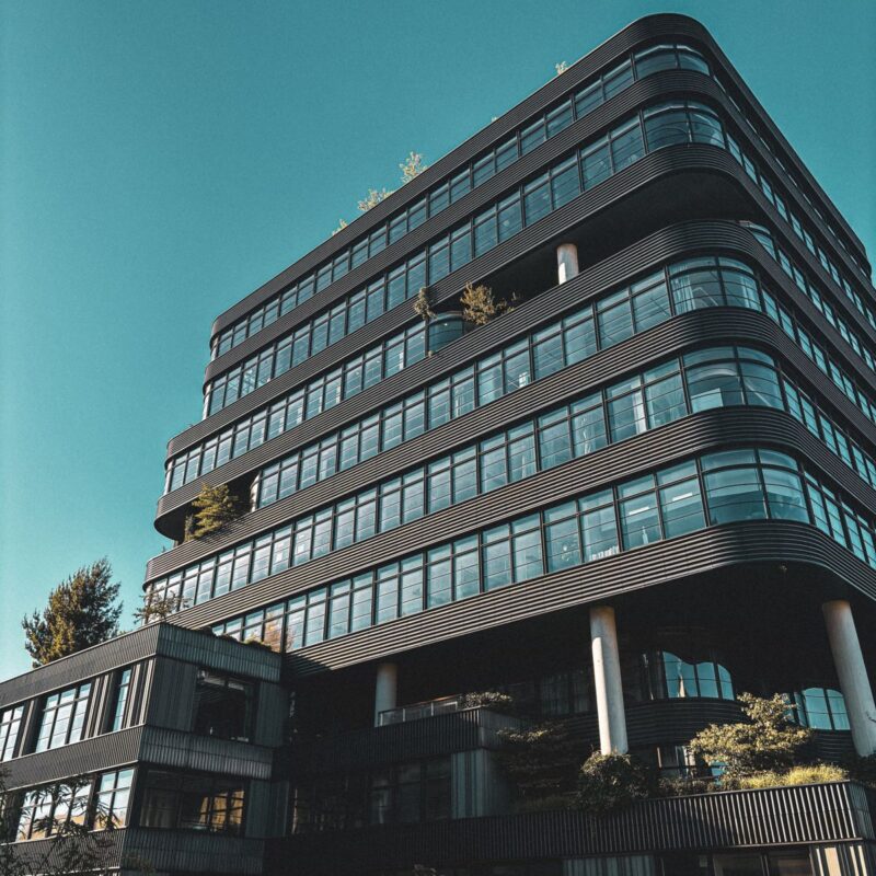 Modern glass building